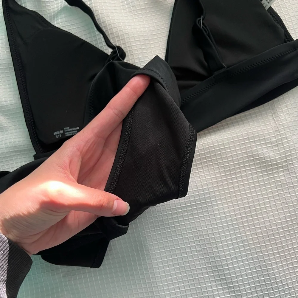 Aerie Black Triangle Bikini Set S/M Flattering Fall Break